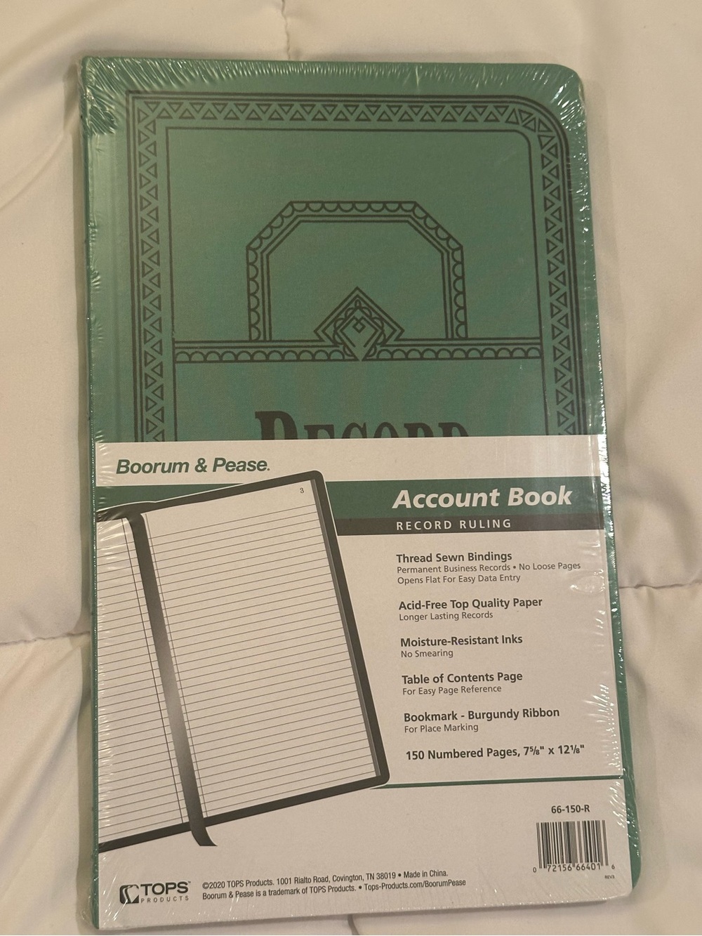 Boorum & Pease Account Book Ledger Journal 150 Pages Teal 66-150-J New